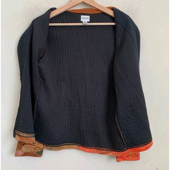 Chico's Cotton Zip Up Abstract Boho Jacket Sz S - Picture 7 of 9